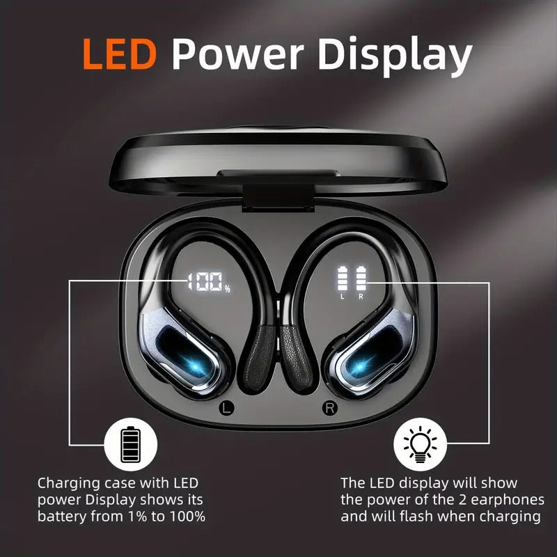 NNETM Wireless Sport Earbuds with Mic & LED Display