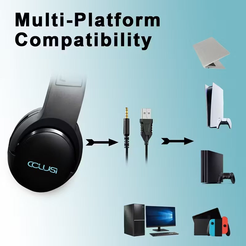 NNETM Wired Gaming Headset with Hidden Microphone RGB