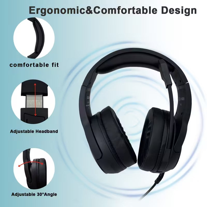 NNETM Wired Gaming Headset with Hidden Microphone RGB